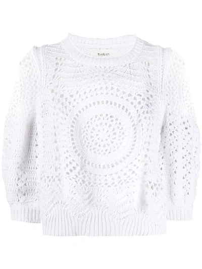 Shop Ba&sh Confetti Open-knit Top In White