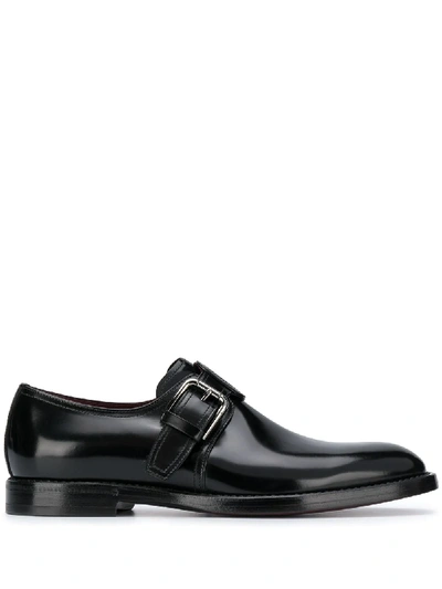 Shop Dolce & Gabbana Polished Monk Shoes With Single Buckle In Black