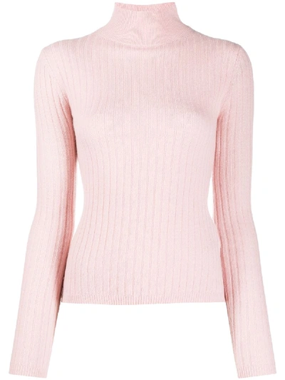 Shop Allude Ribbed Knit Cashmere Jumper In Pink