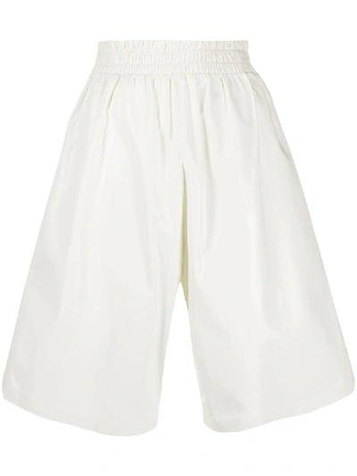 Bottega Veneta Patent Leather Bermuda Shorts In White