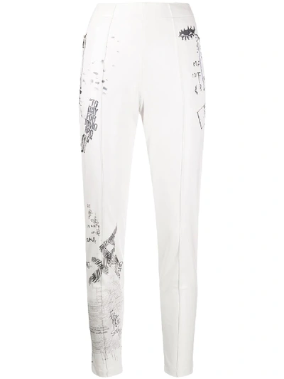 Shop Ermanno Scervino Printed Cropped Trousers In White