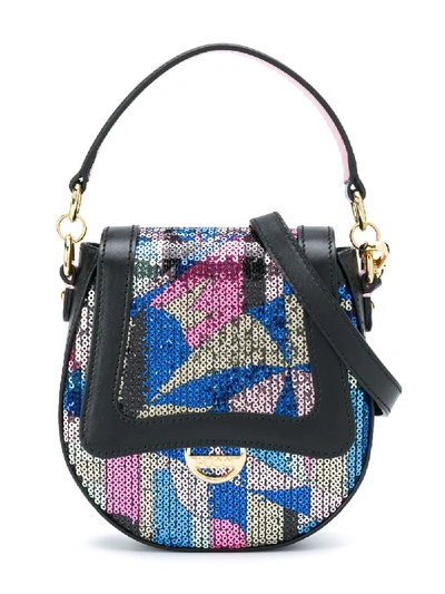 Shop Emilio Pucci Junior Sequin-embellished Shoulder Bag In Black