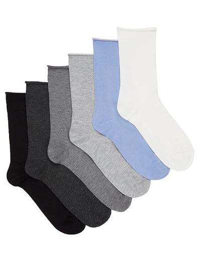Shop Ralph Lauren Roll-top Trouser Socks 6-pack In Multi