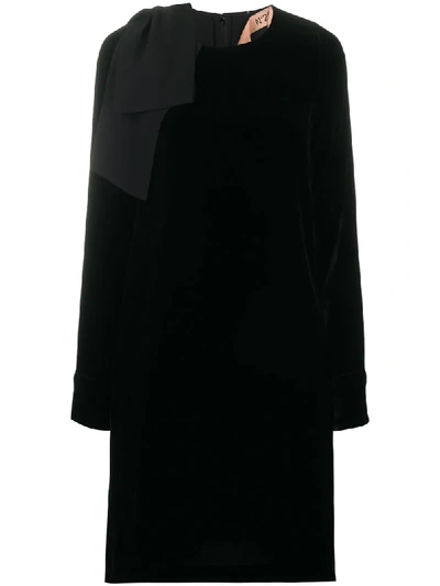 Shop N°21 Bow-detail Shift Dress In Black