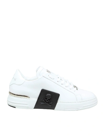 Shop Philipp Plein Sneaker Lo-top Phantom Kick $ Rubberized In White Leather
