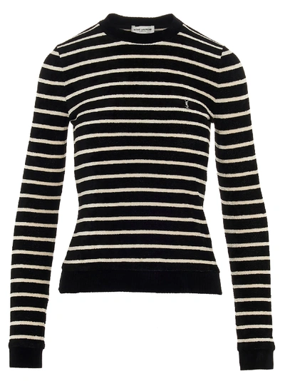 Shop Saint Laurent Sweater In Nero Bianco