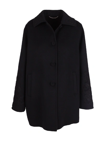 Shop Ermanno Scervino Wool Coat In Black