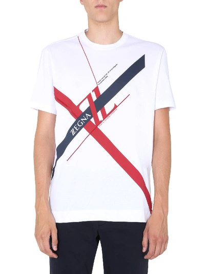 Shop Z Zegna Crew Neck T-shirt In Bianco