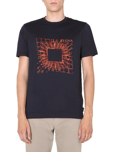 Shop Z Zegna Slim Fit T-shirt In Blu