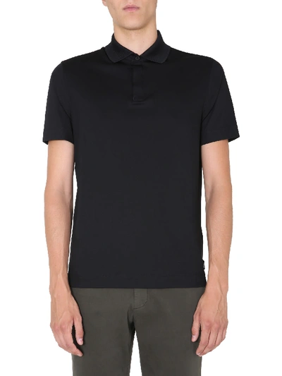 Shop Z Zegna Regular Fit Polo In Nero