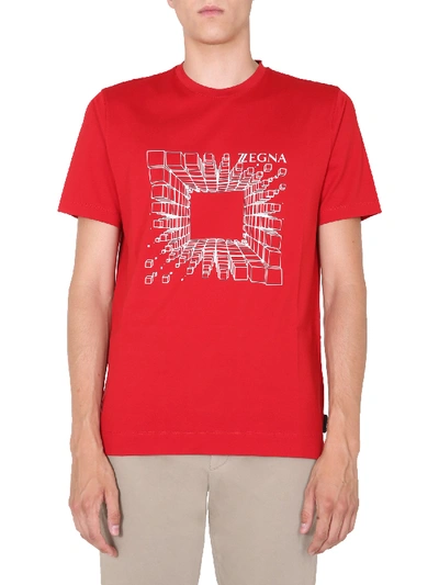 Shop Z Zegna Slim Fit T-shirt In Rosso