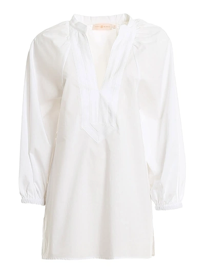 Shop Tory Burch Puffed Sleeve Tunic In White