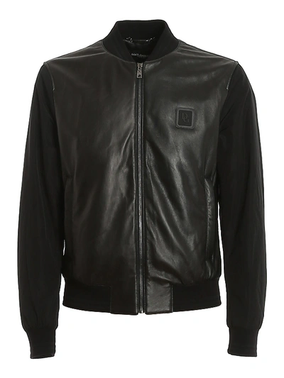 Shop Dolce & Gabbana Dna Leather Jacket In Nero
