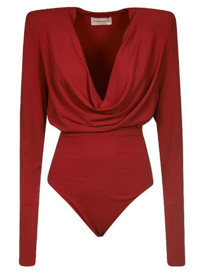 Shop Alexandre Vauthier Classic Slim Bodysuit In Red