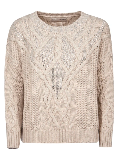 Shop Ermanno Scervino Woven Sweater In Cream