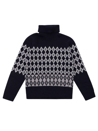 Shop Chloé Diamond Patterned Sweatshirt In Navy