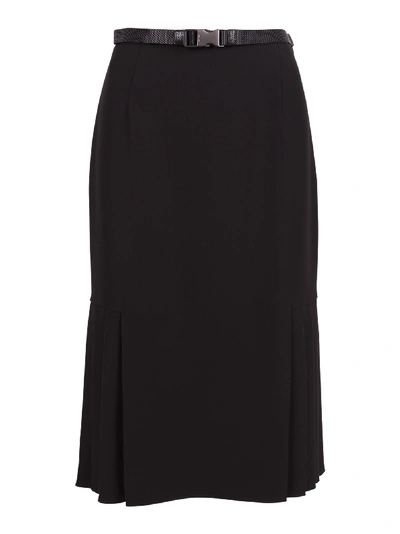 Shop Prada Polyester Skirt In Black