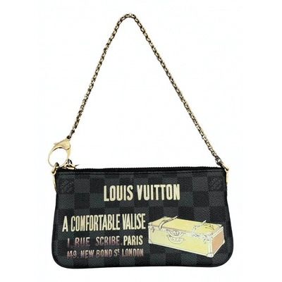 Pre-owned Louis Vuitton Pochette Accessoire Black Cloth Clutch Bag
