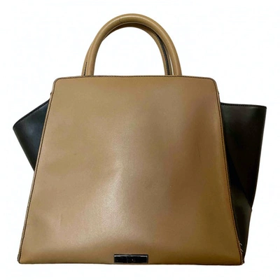 Pre-owned Zac Posen Leather Handbag In Beige