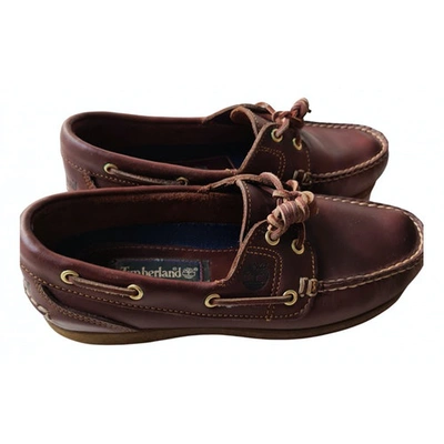 Pre-owned Timberland Brown Leather Flats