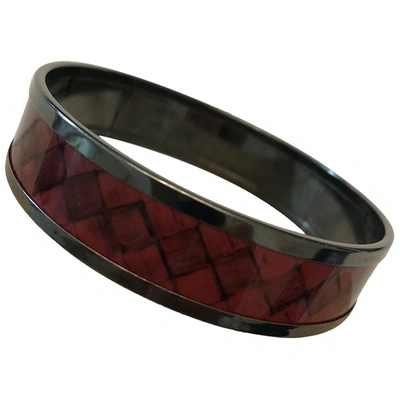 Pre-owned Bottega Veneta Silver Bracelet In Red