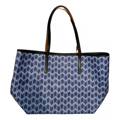 Pre-owned Maje Leather Tote In Blue