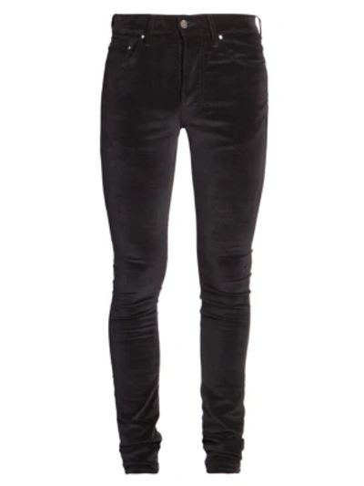 Shop Amiri Stack Velvet Pants In Black