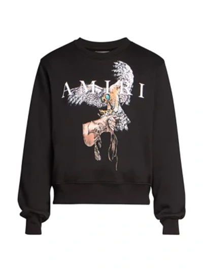 Shop Amiri Falcon Graphic Sweatshirt In Black