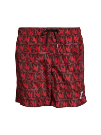 Shop Moncler Mare Boxer Shorts In Red