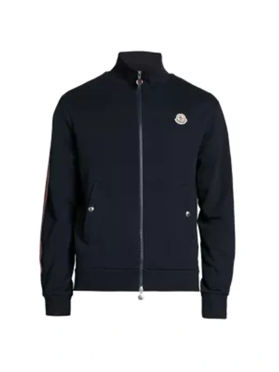 Shop Moncler Zip-front Track Jacket In Navy