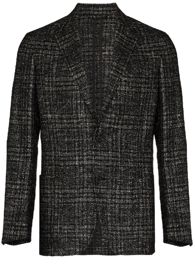 Shop Ermenegildo Zegna Checked Wool Blazer In Grey