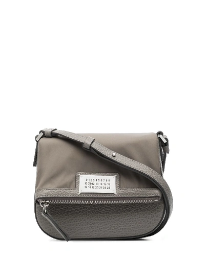 Shop Maison Margiela Logo-patch Mini Bag In Grey