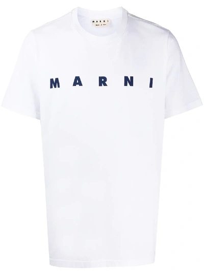 Shop Marni Logo Print T-shirt In White