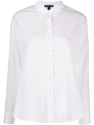 Shop James Perse Flared Button-down Shirt In White