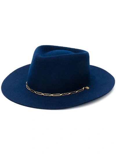 Shop Van Palma Ulysse Chain Detail Hat In Blue