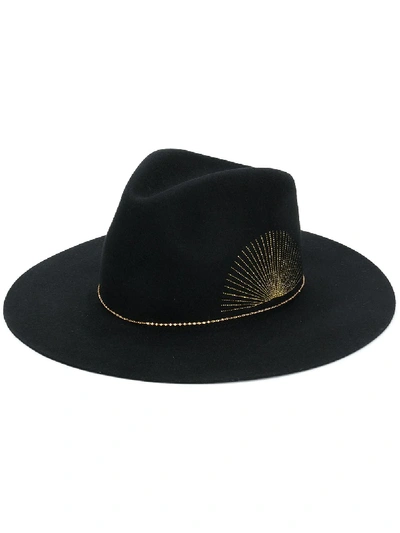 Shop Van Palma Basile Bead Embellished Hat In Black
