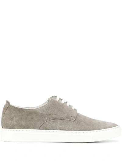 Shop Kiton Low-top Lace-up Sneakers In Grey