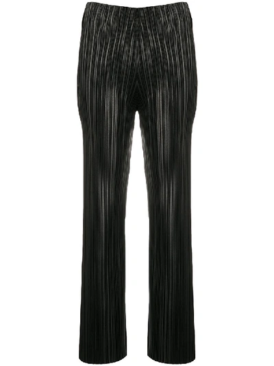 Shop Nanushka Pleat Straight-leg Trousers In Black