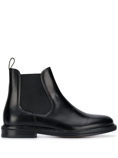 Shop Apc Pull-tab Chelsea Boots In Black