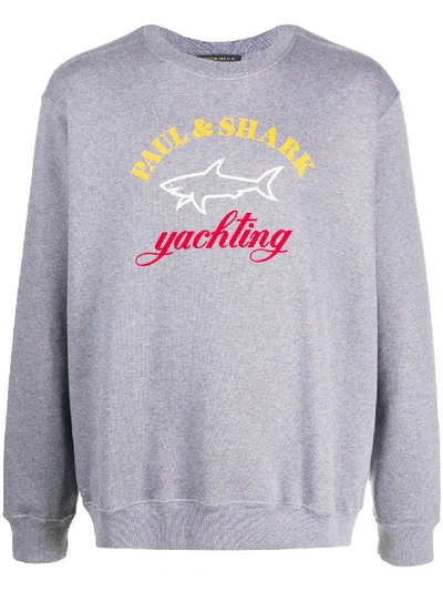 Paul & Shark Logo-print Sweatshirt In Grey