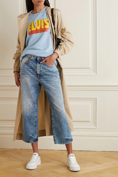 Shop R13 Royer Cropped High-rise Wide-leg Jeans In Light Denim