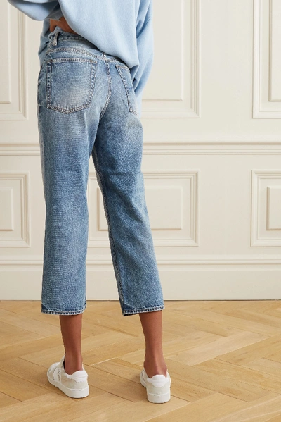 Shop R13 Royer Cropped High-rise Wide-leg Jeans In Light Denim