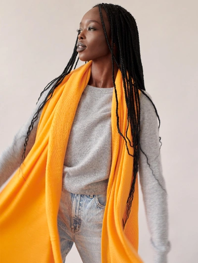 Shop White + Warren Cashmere Travel Wrap In Bright Kumquat