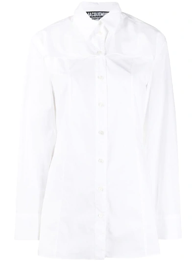 Shop Jacquemus Layered Long-sleeve Shirt In White