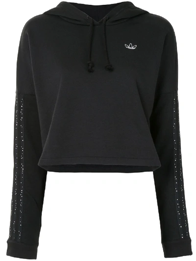 Shop Adidas Originals Bb Cropped Hoodie In Black