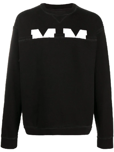 Shop Maison Margiela M-logo Cotton Jumper In Black