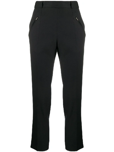 Shop Maison Margiela Cropped Zipped Pocket Trousers In Black