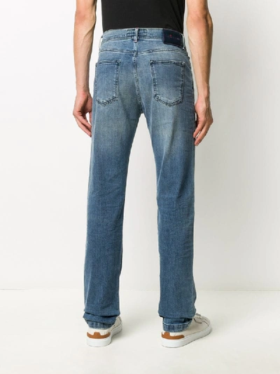 Shop Kiton Mid-rise Straight Jeans In Blue