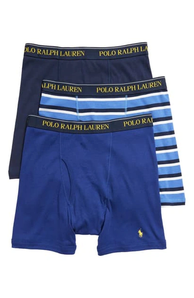 Shop Polo Ralph Lauren Assorted 3-pack Cotton Boxer Briefs In Cnatgdp/sragdp/mblmsagdp