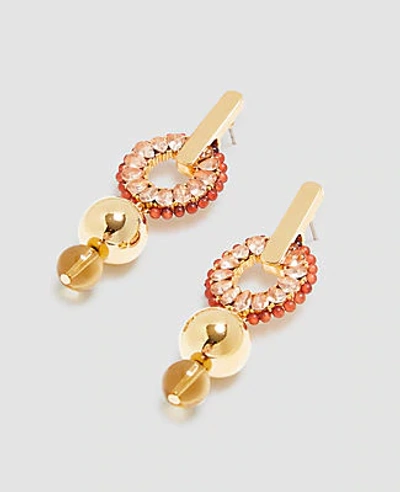 Shop Ann Taylor Sequin Beaded Drop Earrings In Gold
